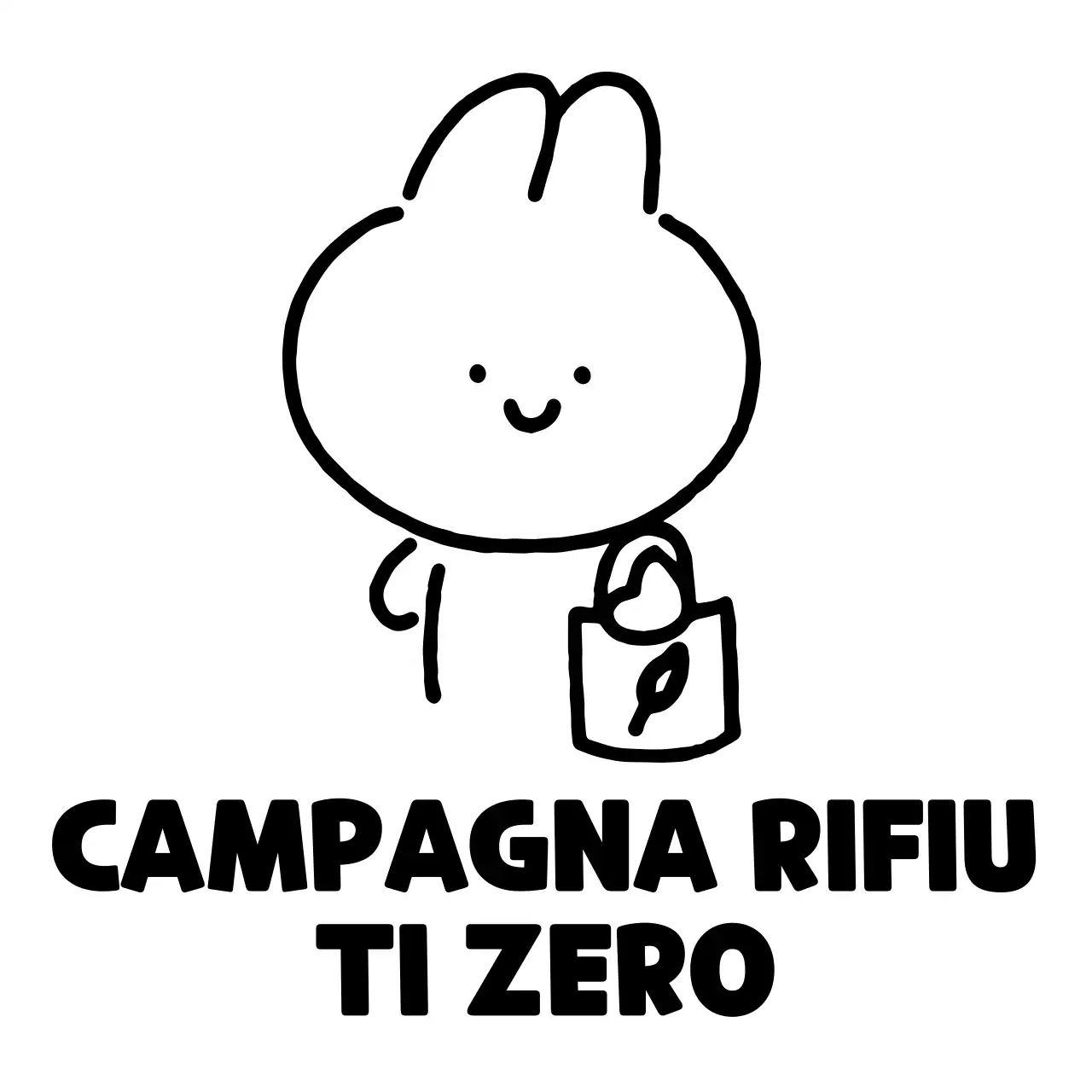 Una campagna antispreco con una simpatica illustrazione di un coniglietto disegnato a mano