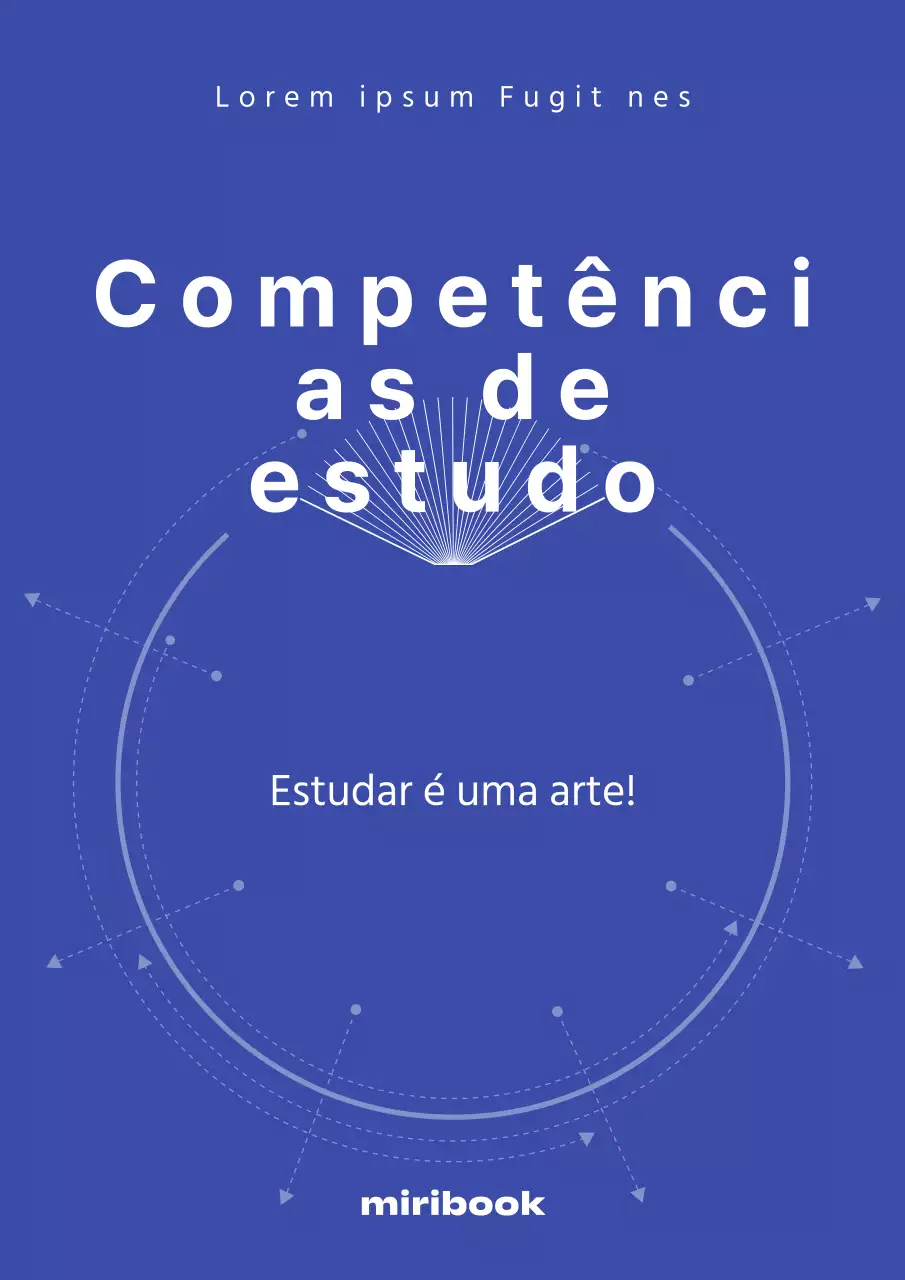Capa de competências de estudo simples em azul e branco