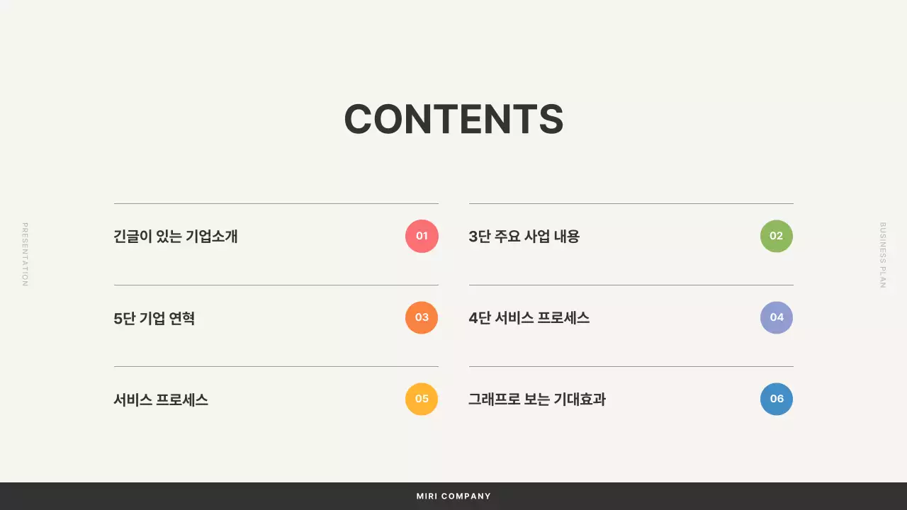 베이지색의 심플한 도형이 있는 비즈니스 기획서