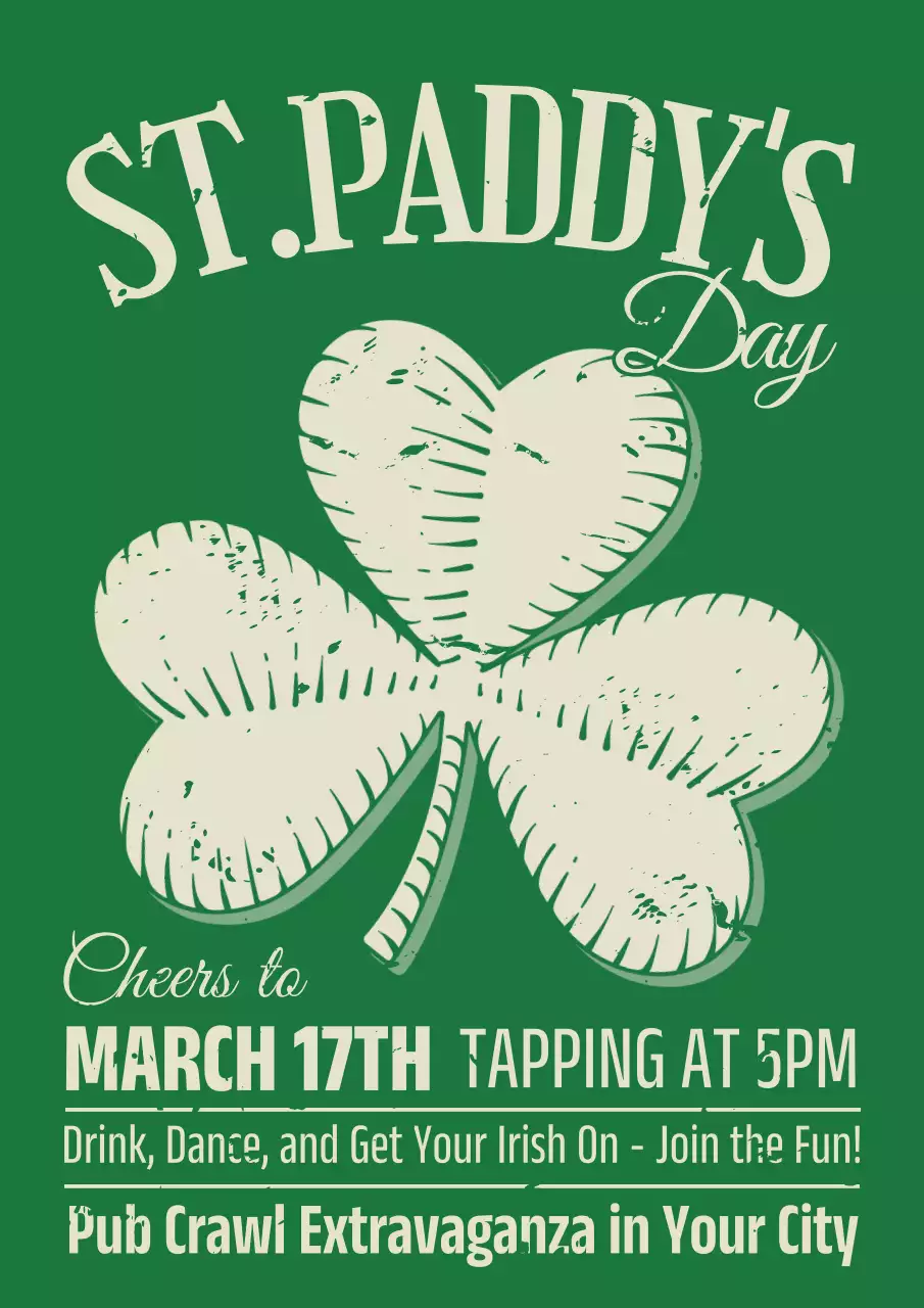 Promote a green, vintage St. Patrick's Day pub with a green twist