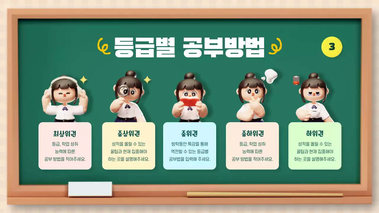 노랑과 초록색의 아기자기한 겨울방학 특강 소개서