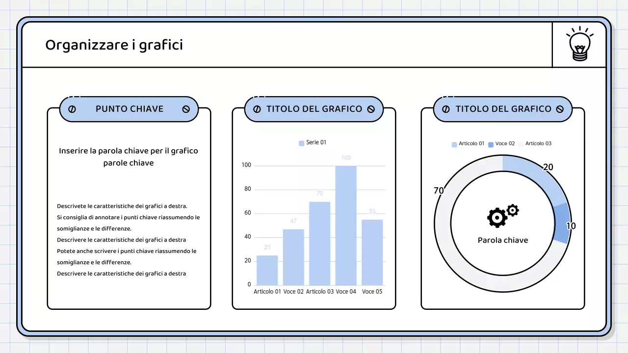 Un semplice rapporto di sintesi di colore blu chiaro