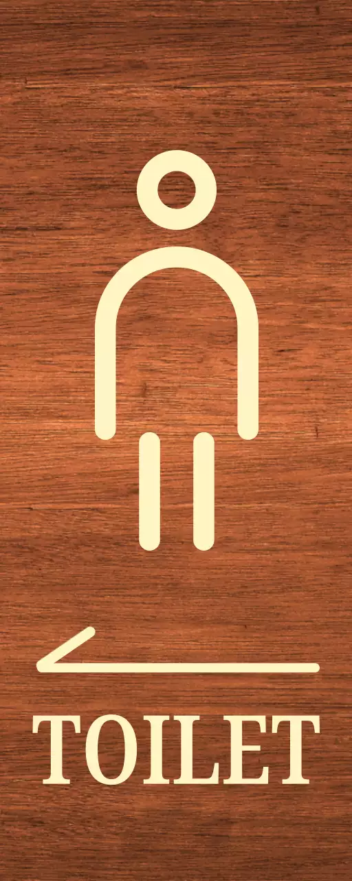 베이지색 남자 아이콘 화장실 위치 안내
