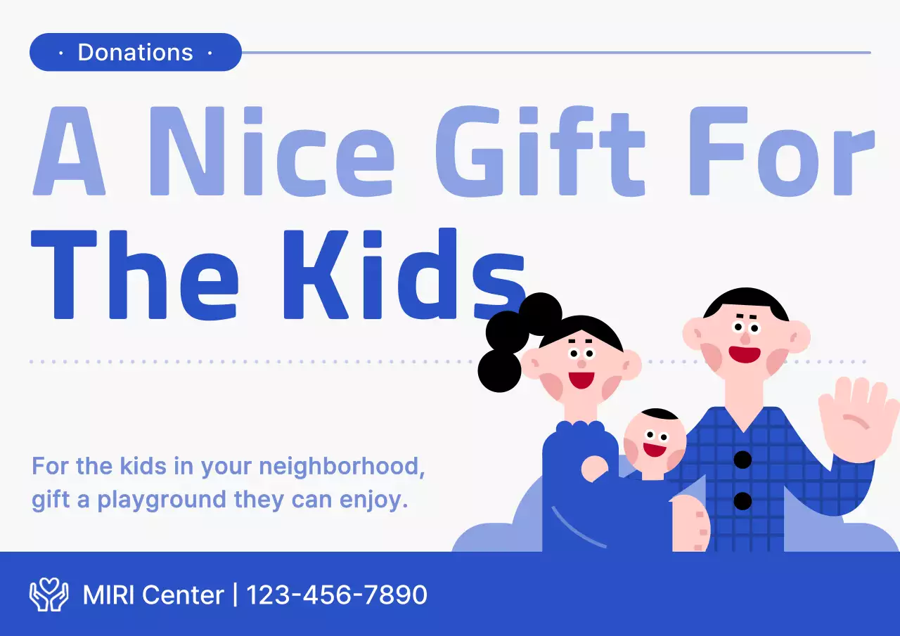 Poster Promosi Donasi Minimal Biru