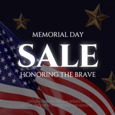 Black Traditional Memorial Day Promotion Social Media Post