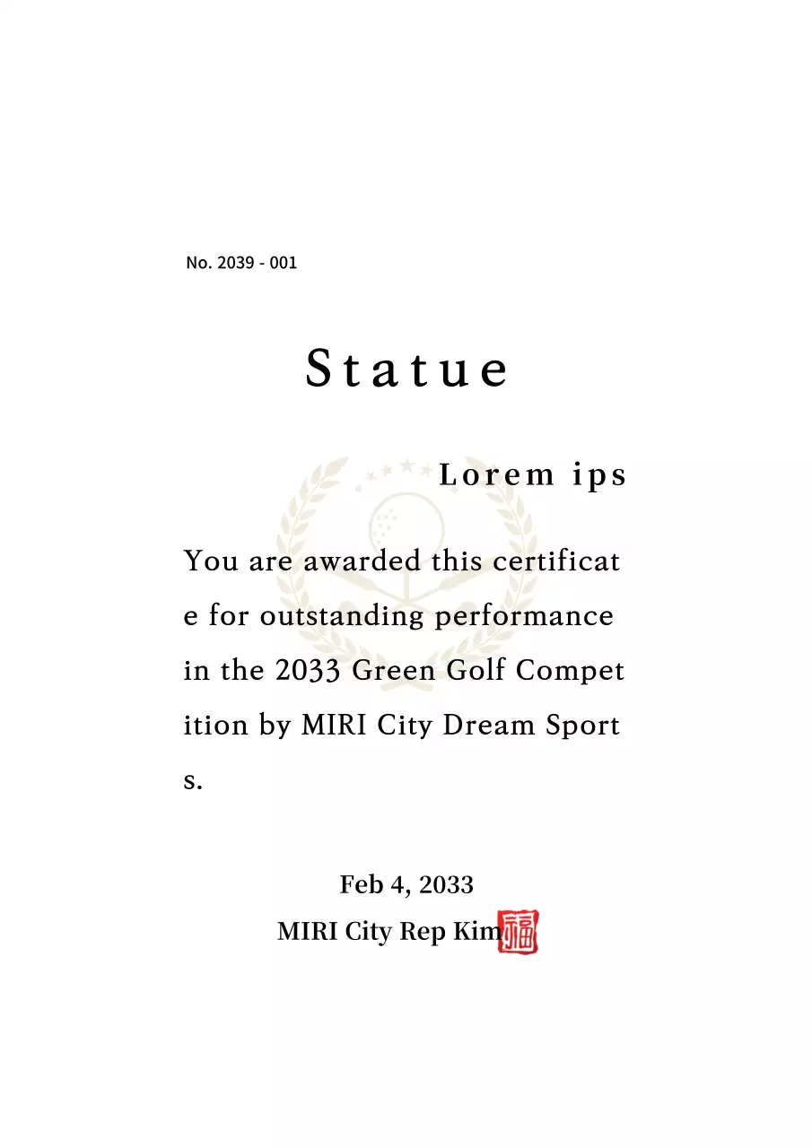 Giải thưởng thể thao với hình minh họa golf sang trọng