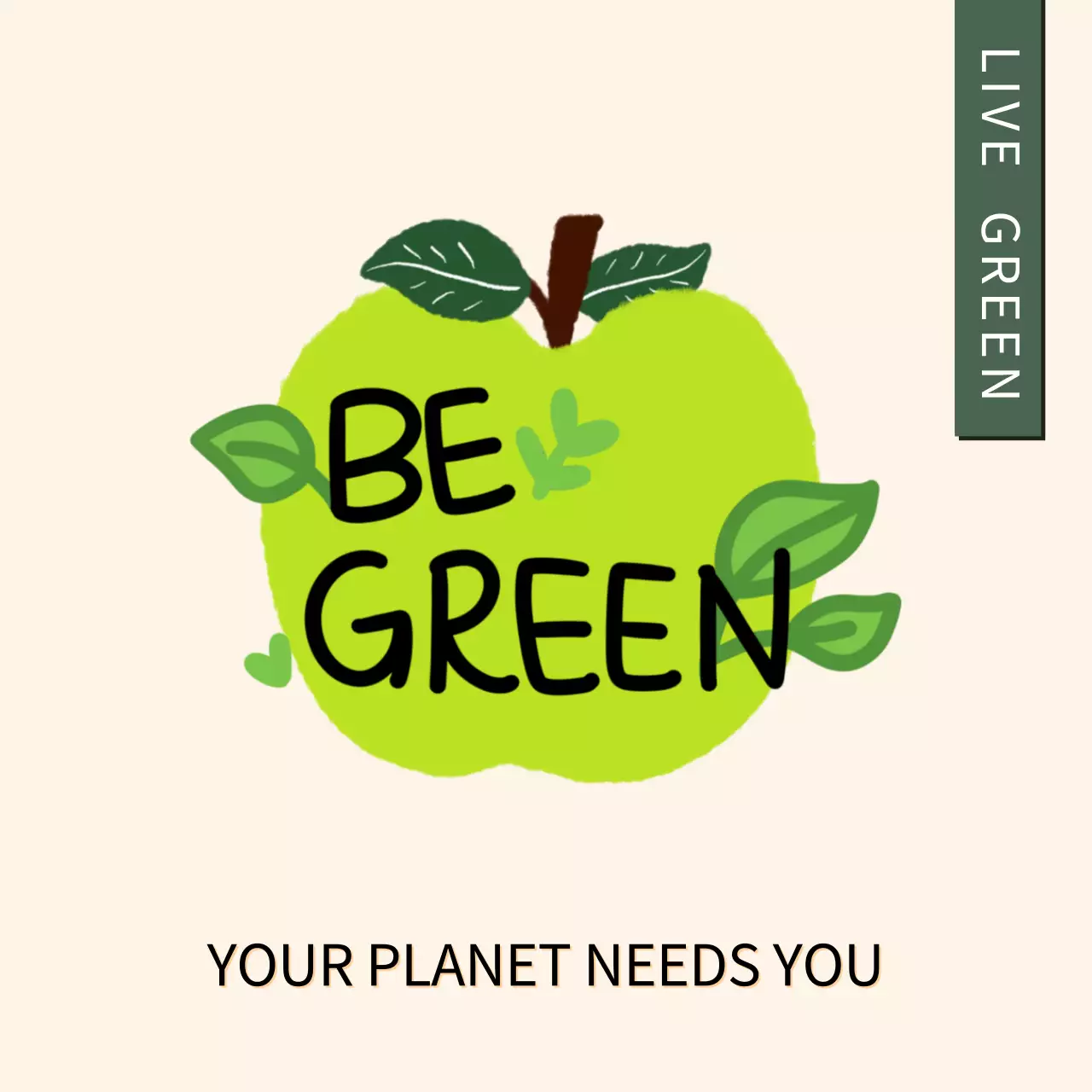 초록색의 지구 에너지 환경 보호 인스타그램 게시물