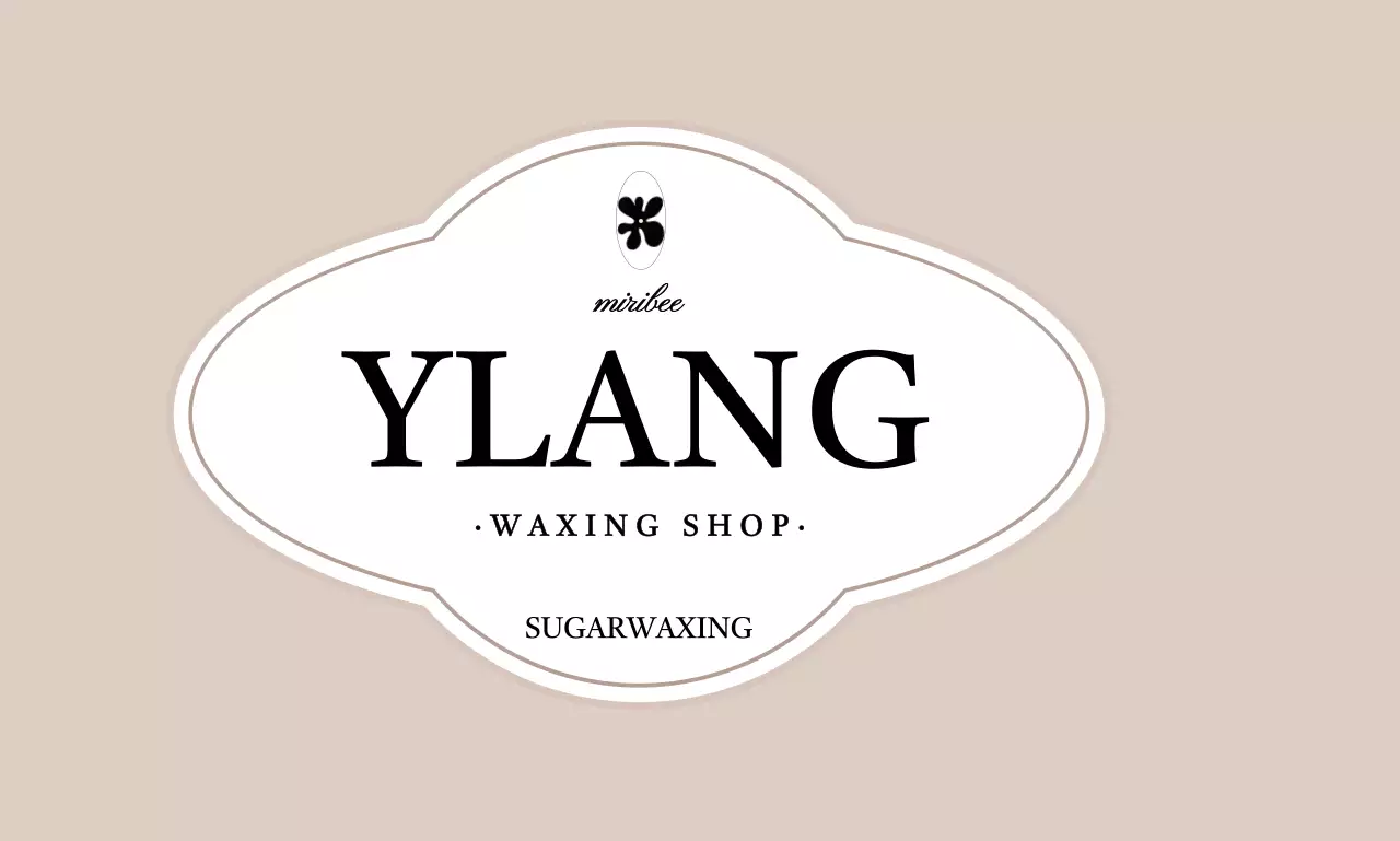 베이지의 고급스러운 프레임 타이포그래피 컨셉의 왁싱샵