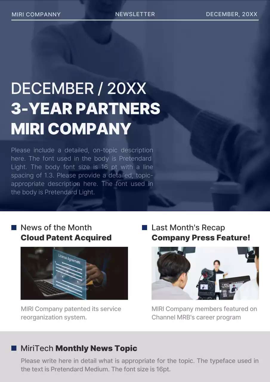 Navy Professional Company Newsletter Poster