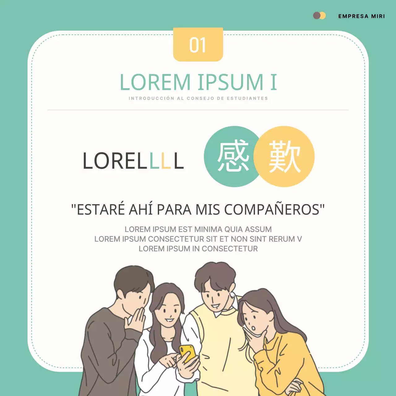 Promover un compromiso del gobierno estudiantil de moda en amarillo y menta