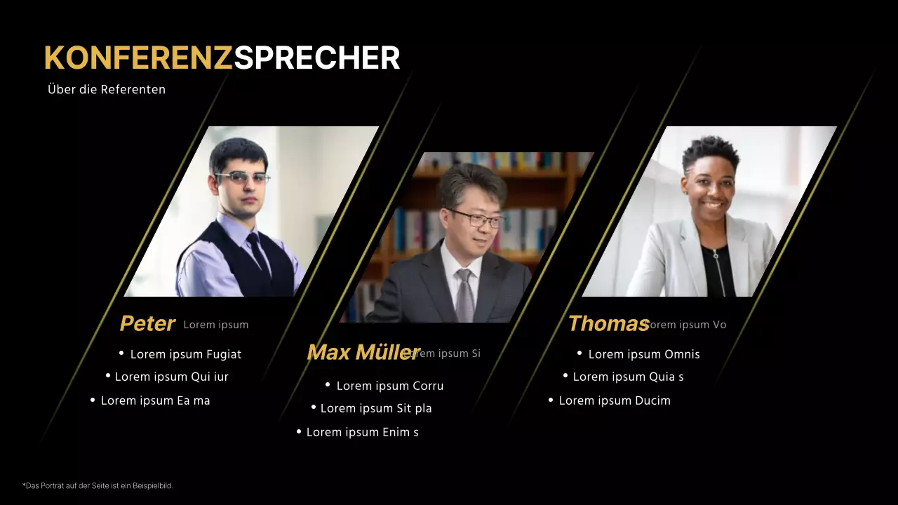 Gold und Schwarz für eine stilvolle Präsentation auf einer Geschäftskonferenz