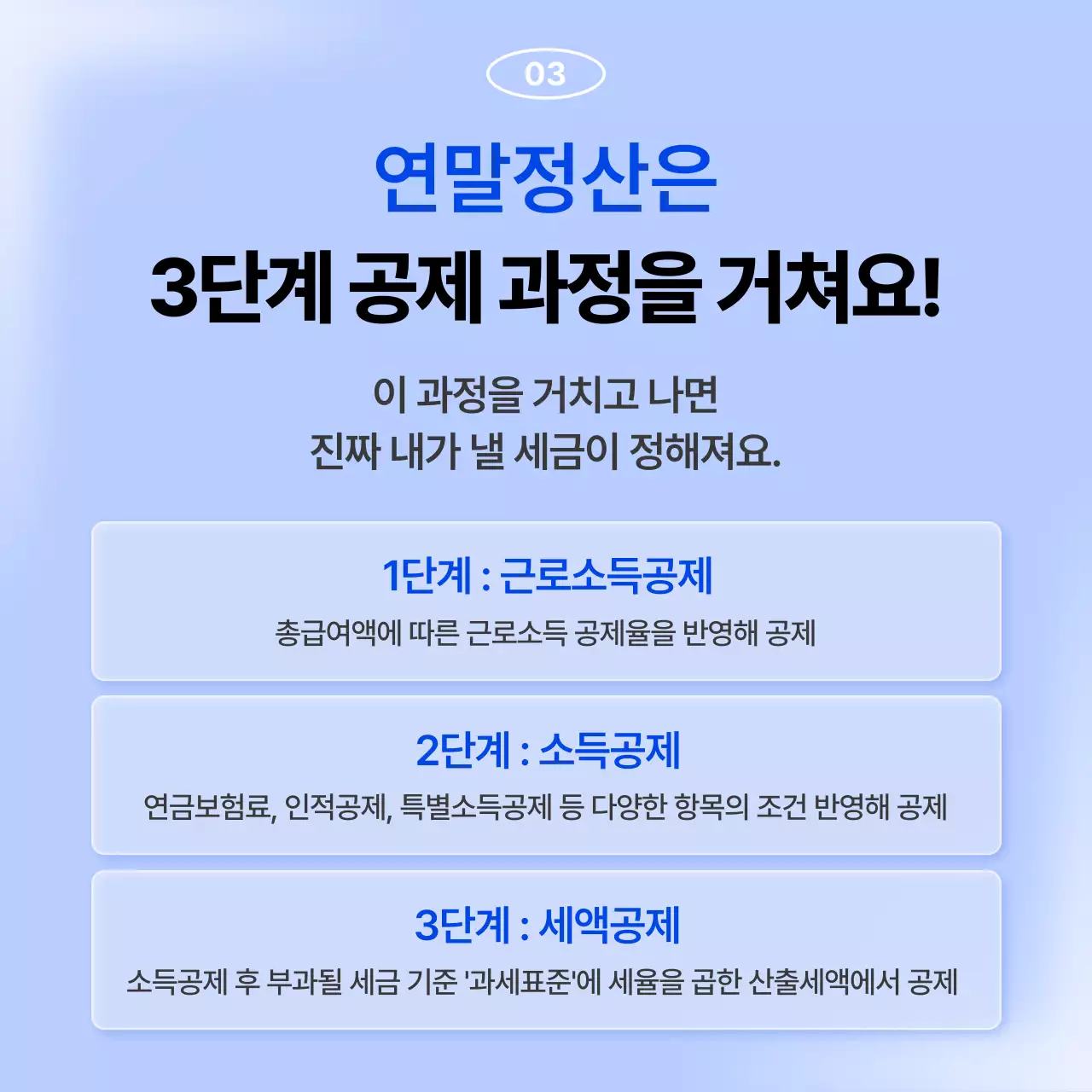 파랑과 하늘색의 트렌드한 연말정산 정리 홍보