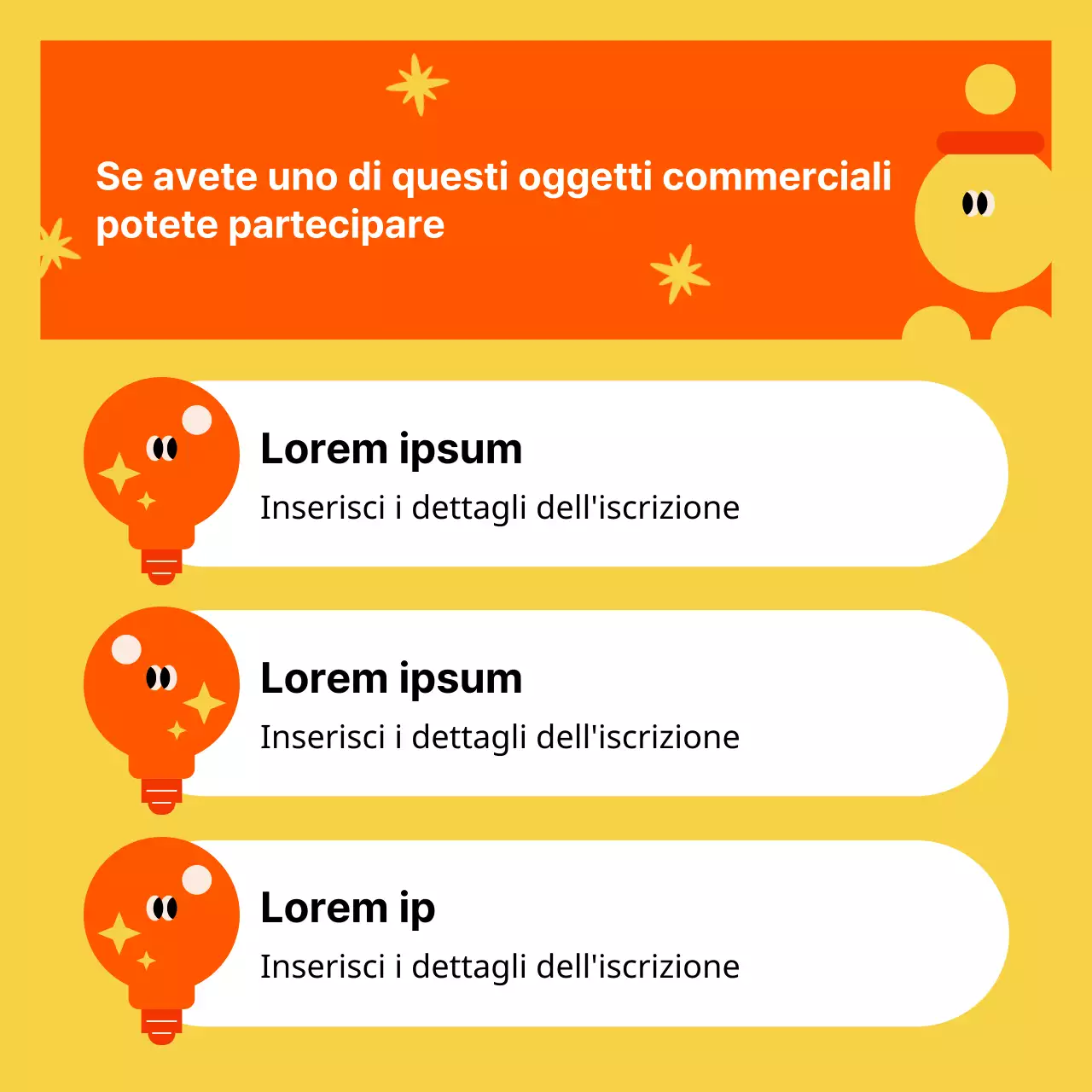 Promuovere il reclutamento di aziende kitsch in giallo e rosso