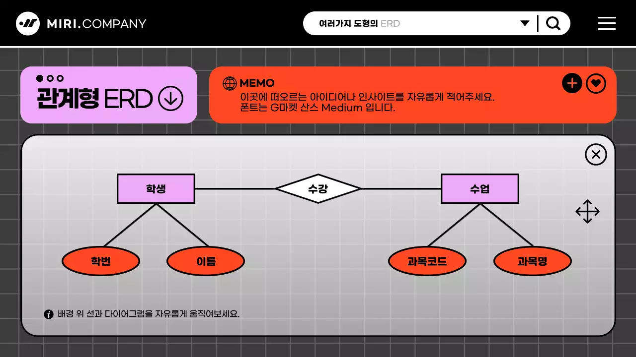 검정과 핫핑크의 사이버 컨셉 개발자를 위한 ERD 기획서