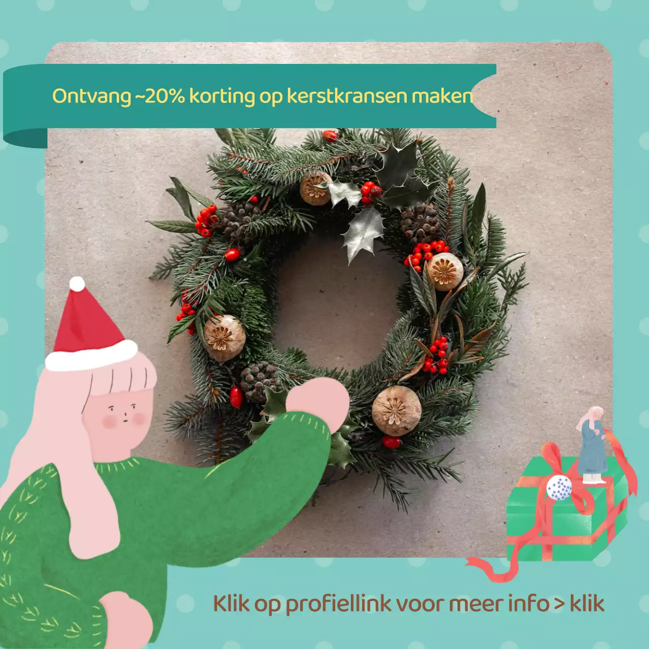 Een gezellige winterse virale marketingadvertentie in mint en bruin