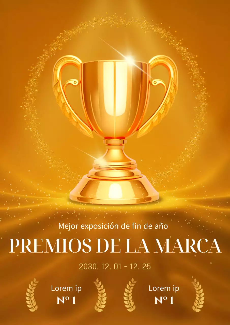 Un lujoso anuncio de fin de año en amarillo y oro