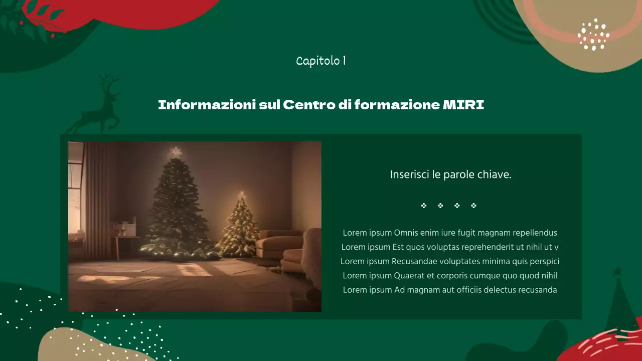Guida alla formazione dei volontari con motivi geometrici rossi e verdi