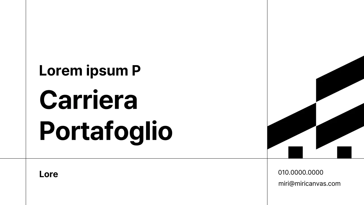 Un semplice portfolio di carriera in bianco e nero