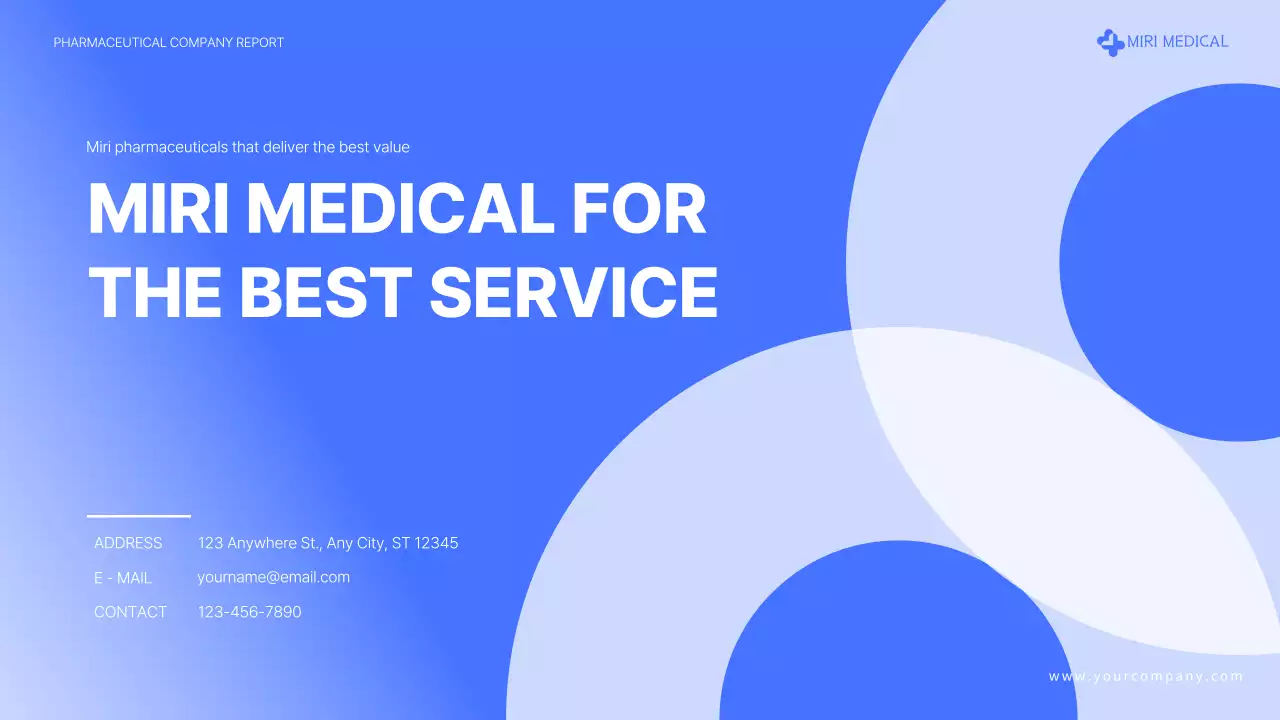 블루 모던 제약 보고서 프레젠테이션