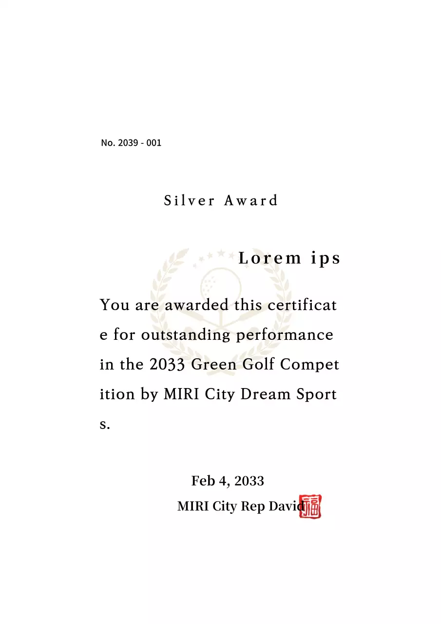 Giải thưởng thể thao với hình minh họa golf sang trọng