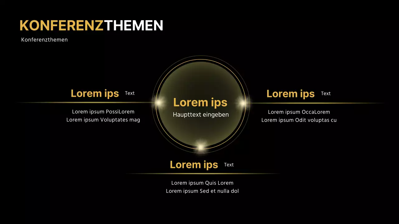 Gold und Schwarz für eine stilvolle Präsentation auf einer Geschäftskonferenz