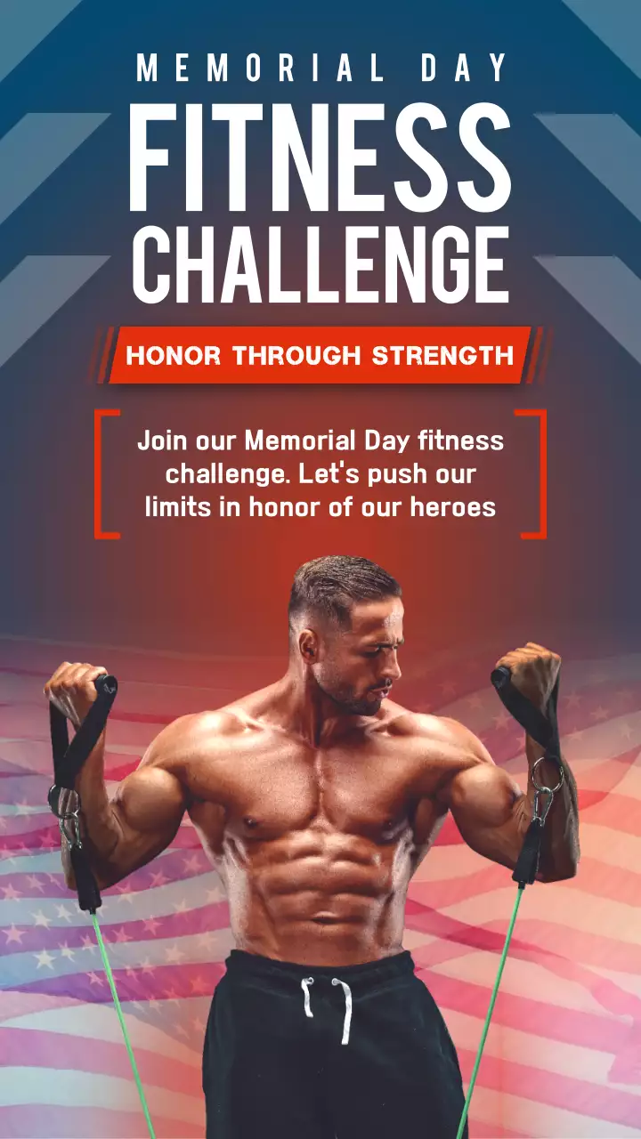 Postagem de promoção de fitness em negrito azul no Instagram