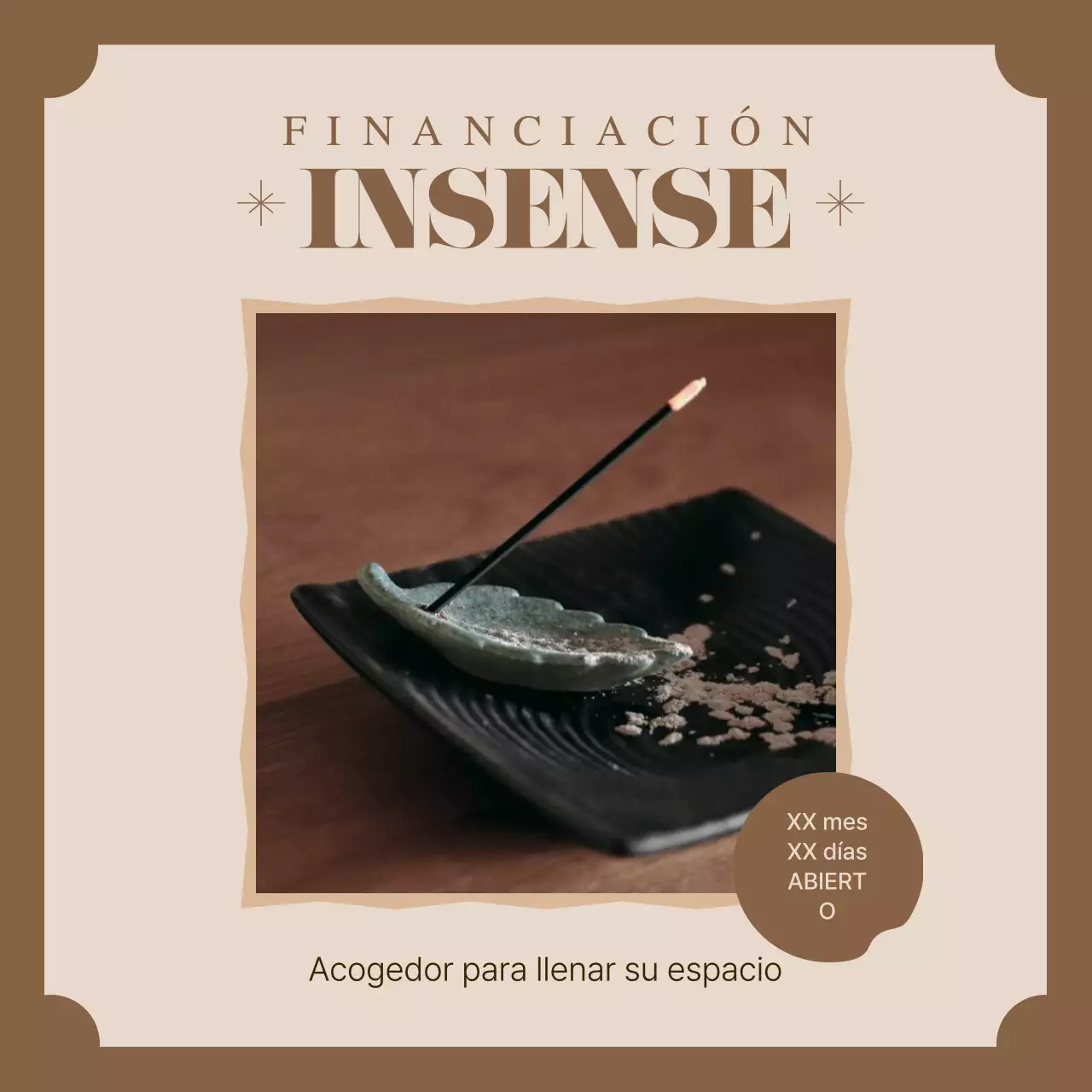 Anuncio sencillo de financiación de incentivos con fondo marrón