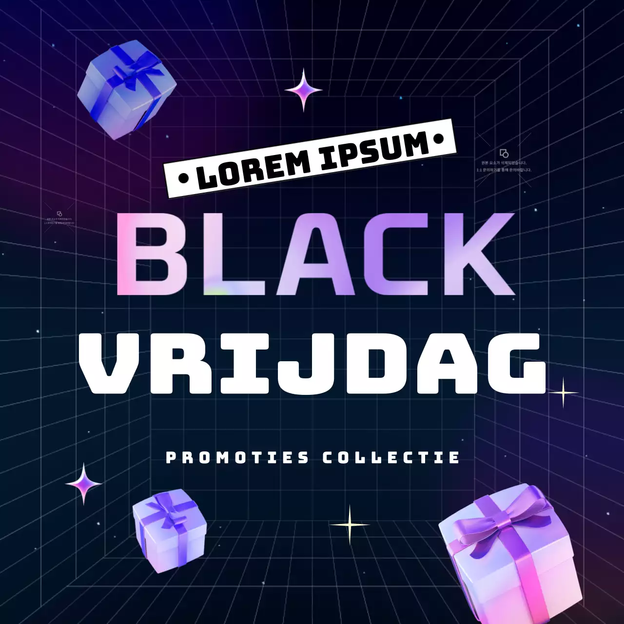 Promoot je Black Friday-evenement in paarse en neon cyberpunkstijl