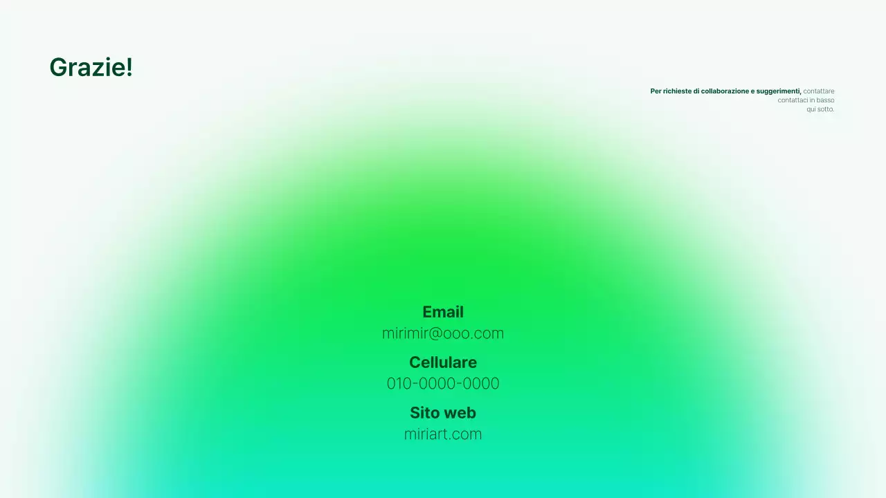 Una semplice presentazione del portafoglio istruttori in verde e azzurro