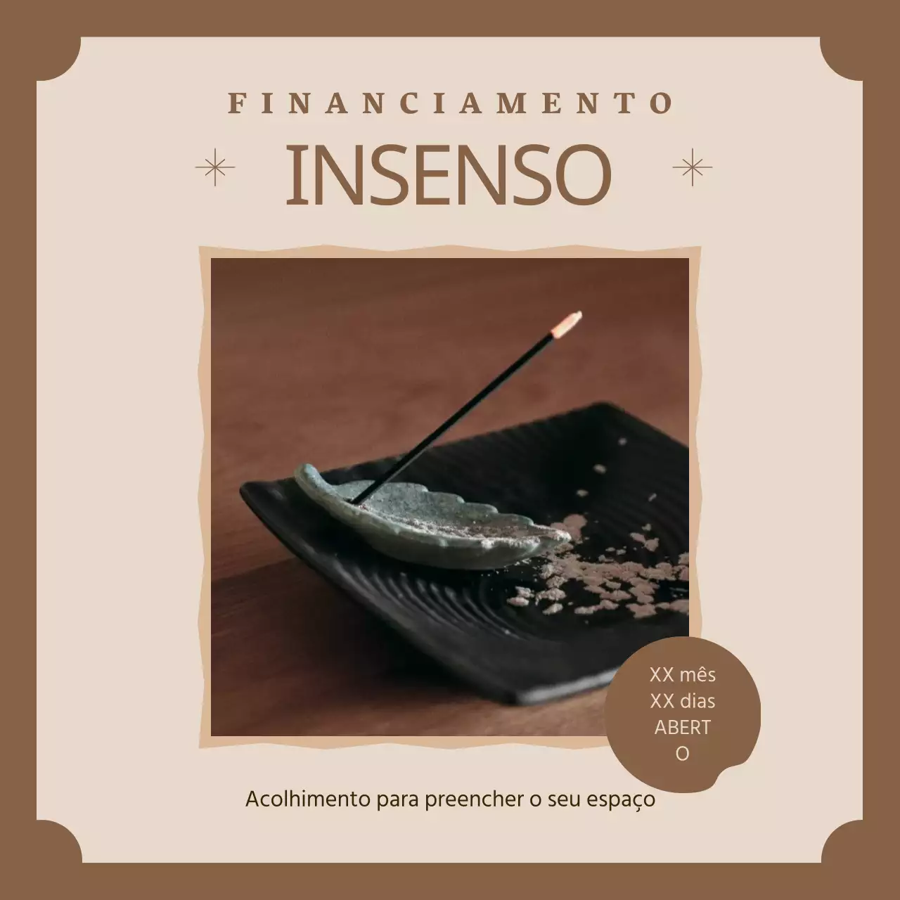 Anúncio simples de financiamento de incentivos com fundo castanho