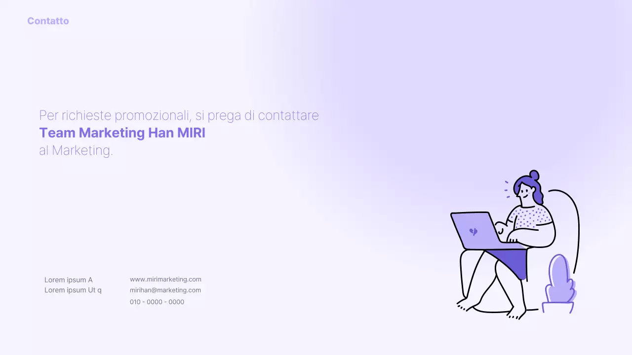 Un semplice brief promozionale viola e grigio