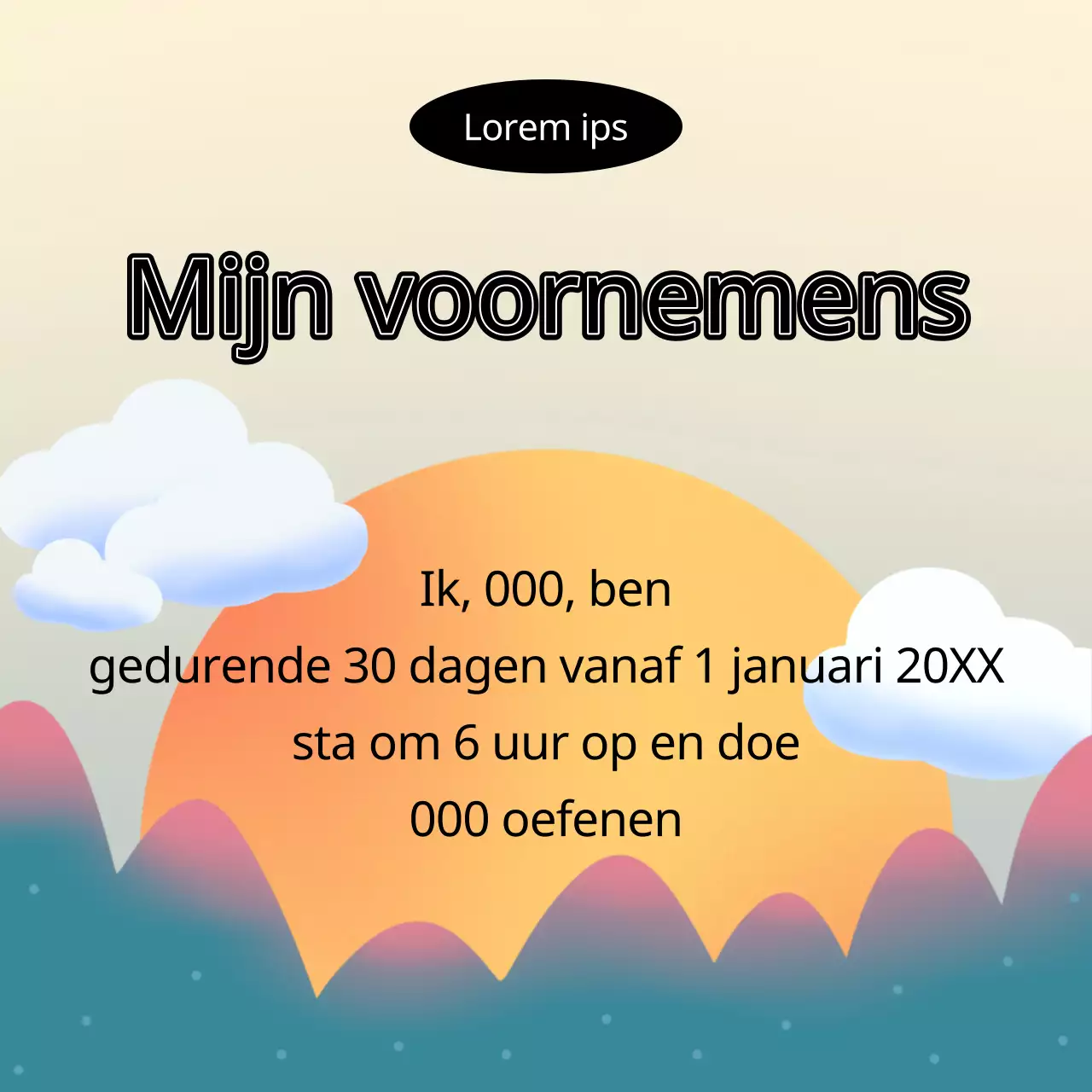 Mijn gele en groene goede voornemens post