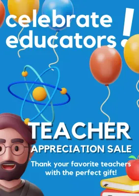 Blue Modern Teacher Promotion Poster