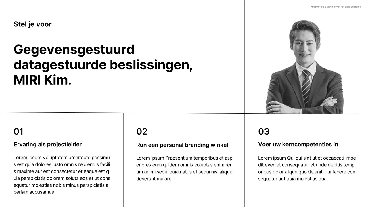 Een eenvoudige carrièreportfolio in zwart-wit