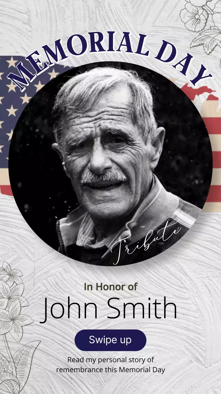 Black and White Simple Memorial Day Tribute Publicity