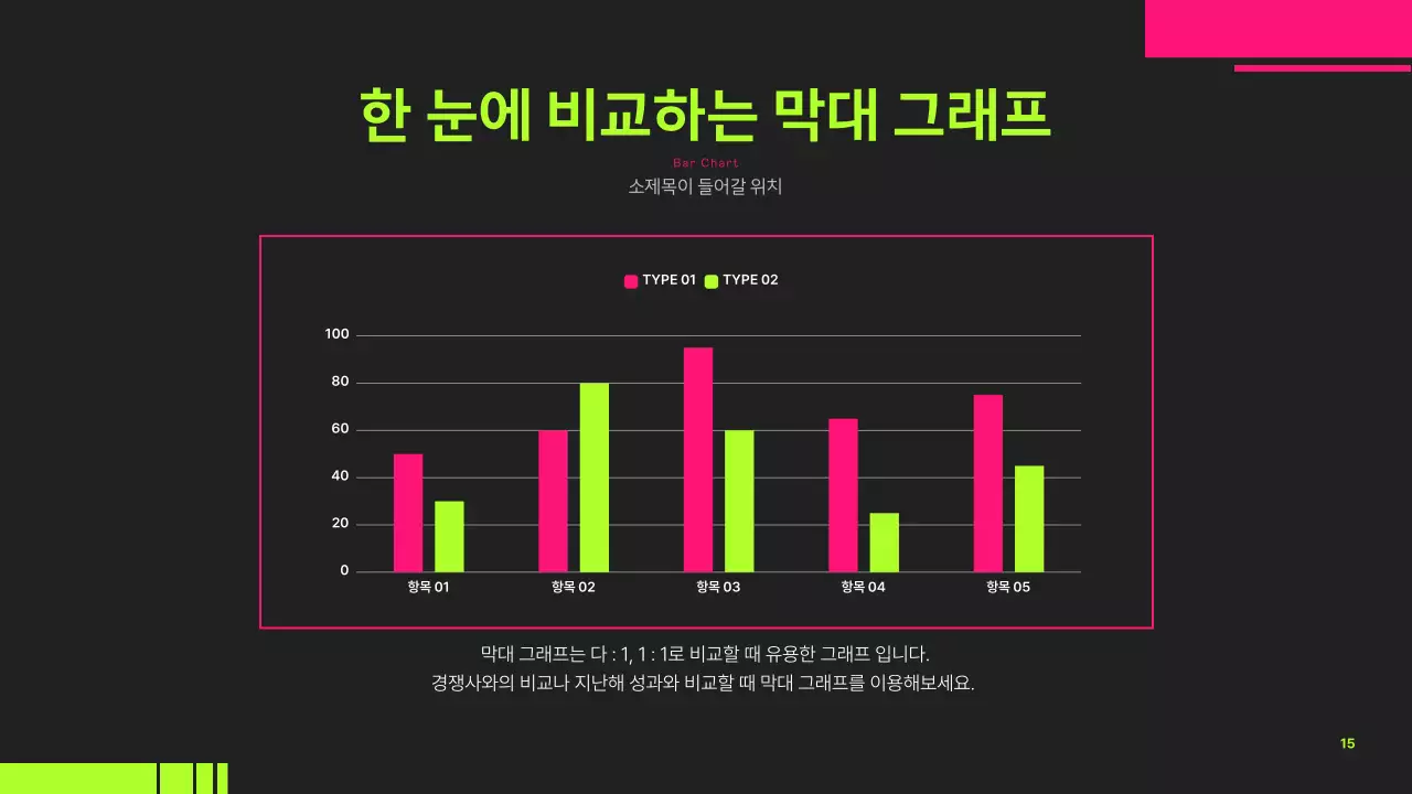 네온색의 트렌드한 프로젝트 소개서