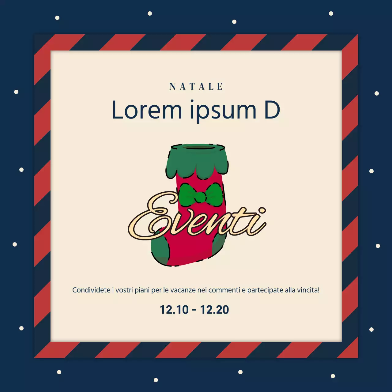 Promuovere un evento natalizio in rosso e blu