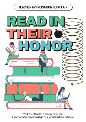 Mint Modern Book Fair Promotion Poster