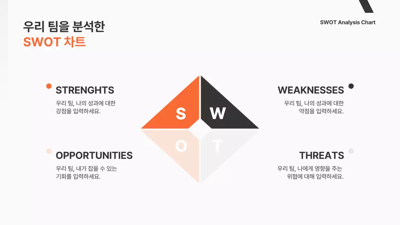 주황색과 흑백의 심플한 비즈니스 제안서