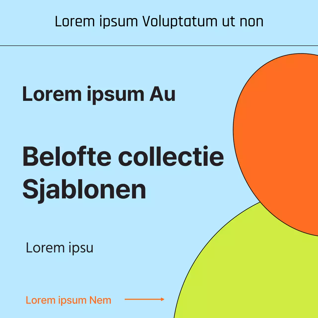 Een kitscherige verzameling van lichtblauwe en oranje beloftes promoten