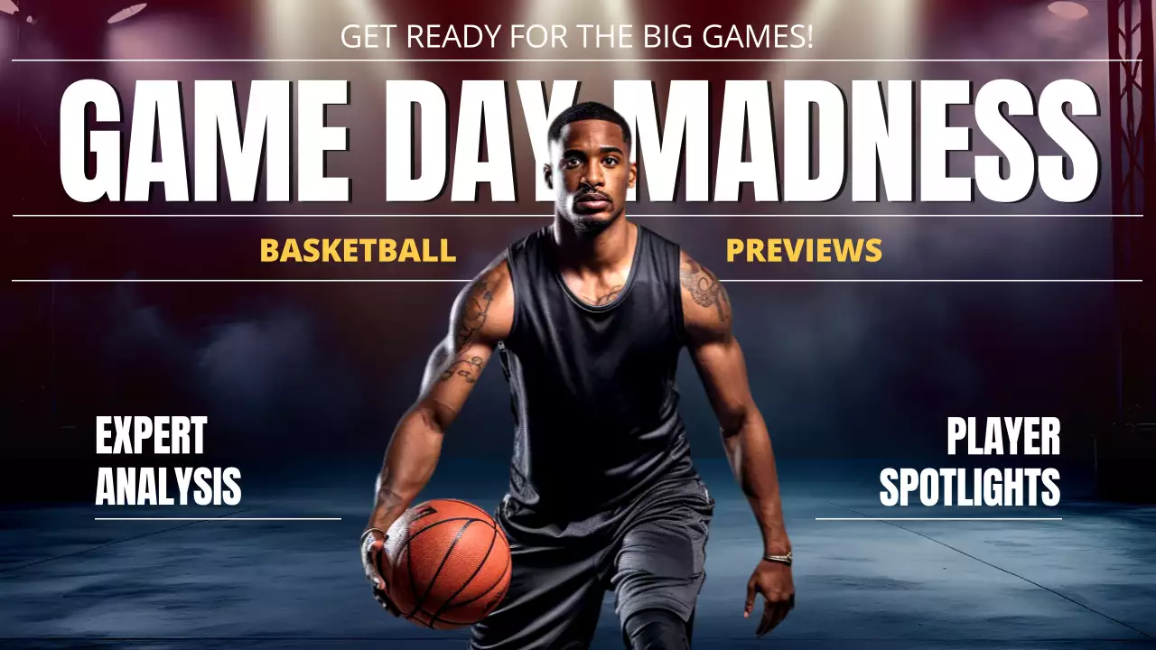 Black Bold Basketball Promotion YouTube Thumbnail