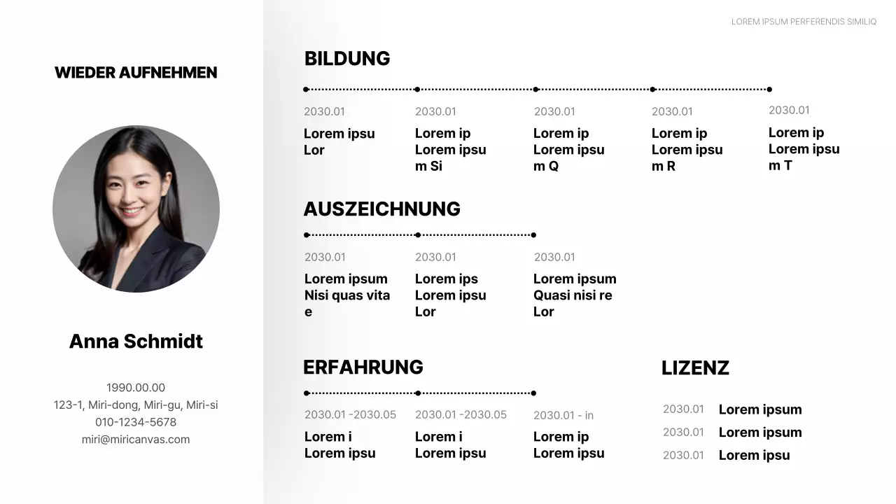 Einfache Lebenslaufmappe mit weißem Hintergrund