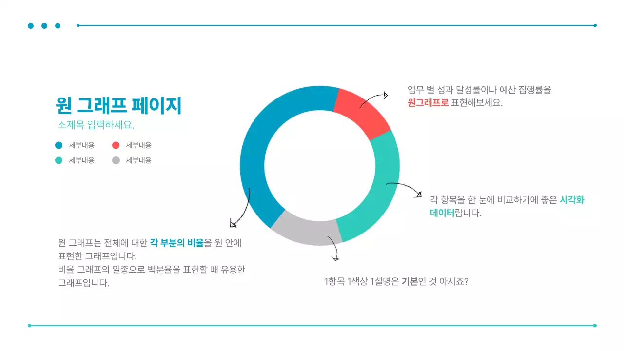 파랑과 민트색의 심플한 비즈니스 발표자료