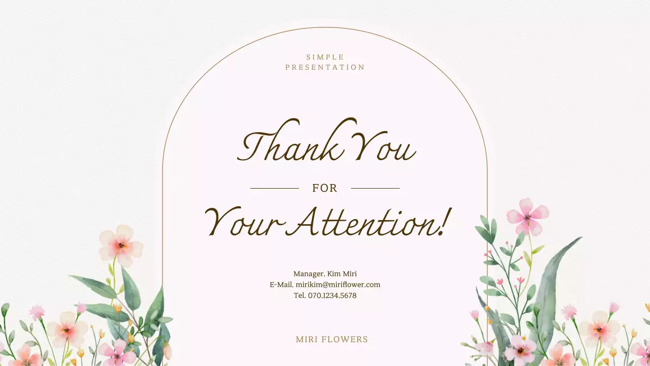 아이보리의 고급스러운 수채화 꽃 배경 기획서