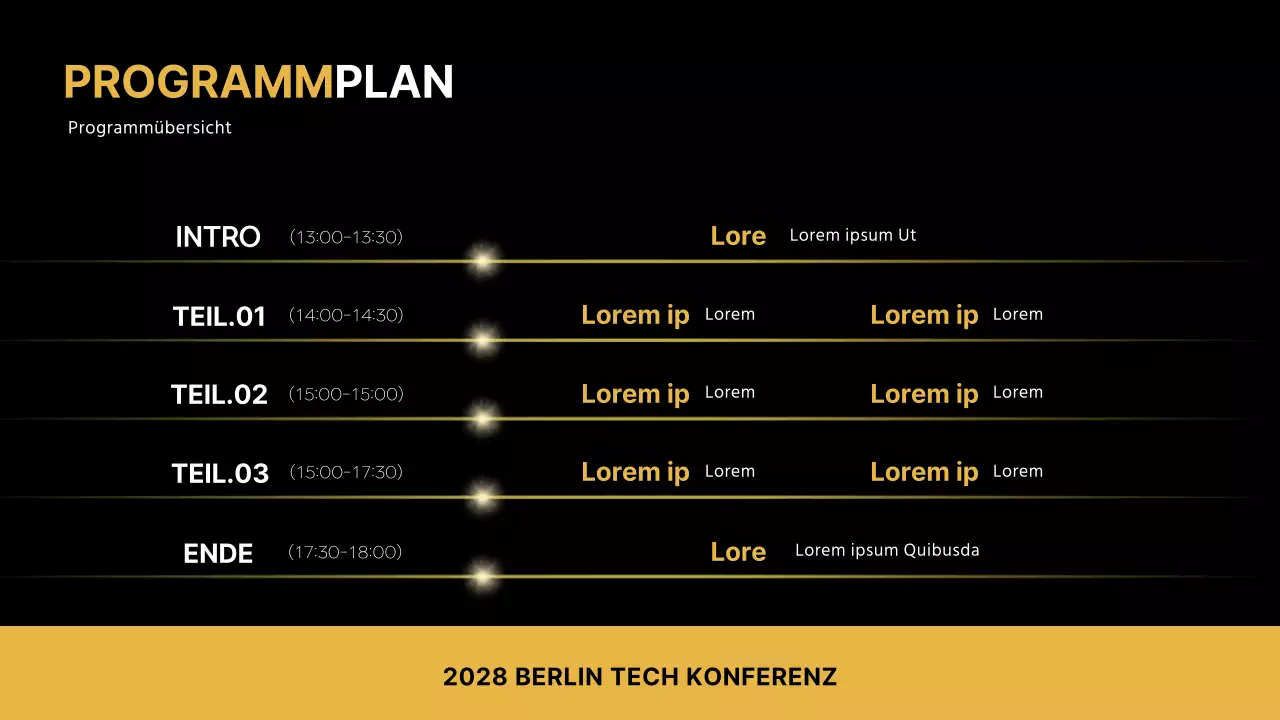 Gold und Schwarz für eine stilvolle Präsentation auf einer Geschäftskonferenz