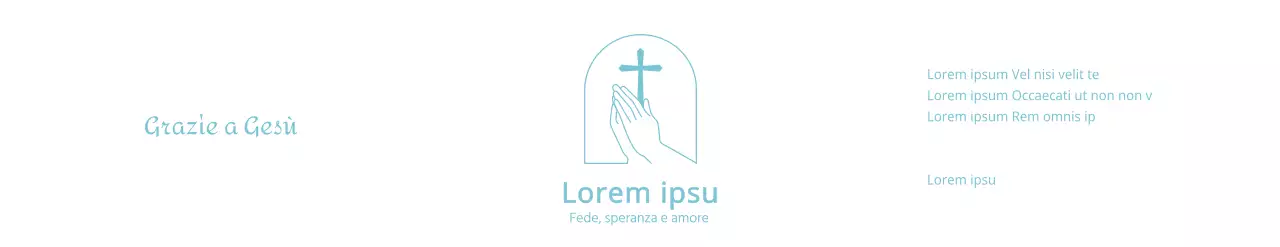 Illustrazione di linea logo della chiesa e versetto della Bibbia