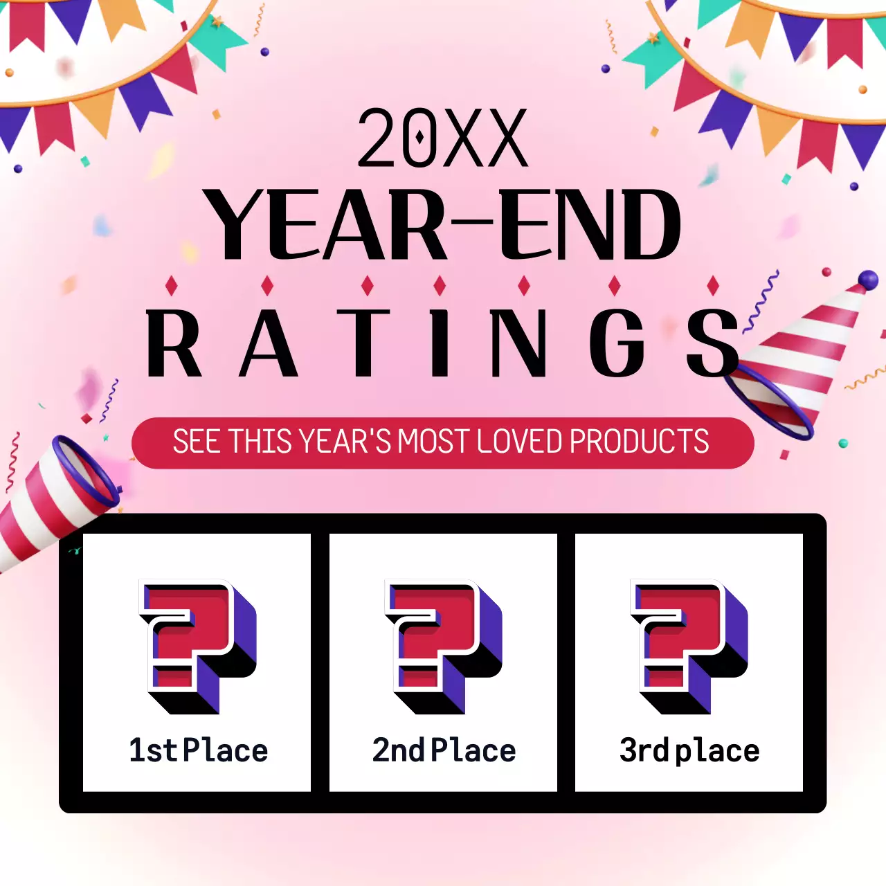 Pink Festive Product Ratings Promotion Social Media Post