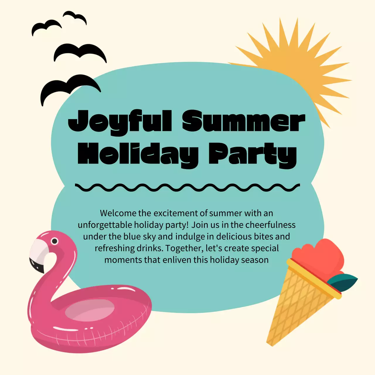 컬러풀한 해피 서머 홀리데이 파티