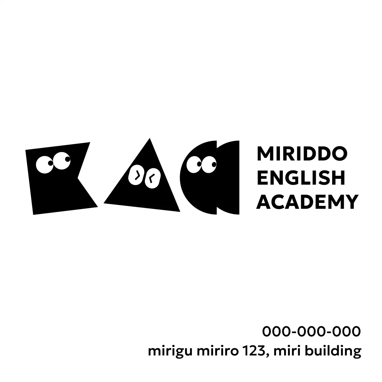 도형 캐릭터가 있는 귀여운 컨셉의 영어 아카데미