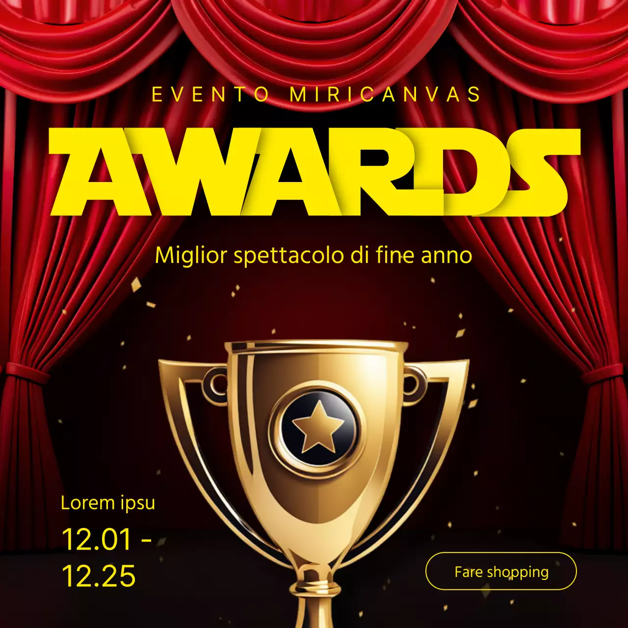 Un fantasmagorico spot rosso e giallo per il best of show di fine anno